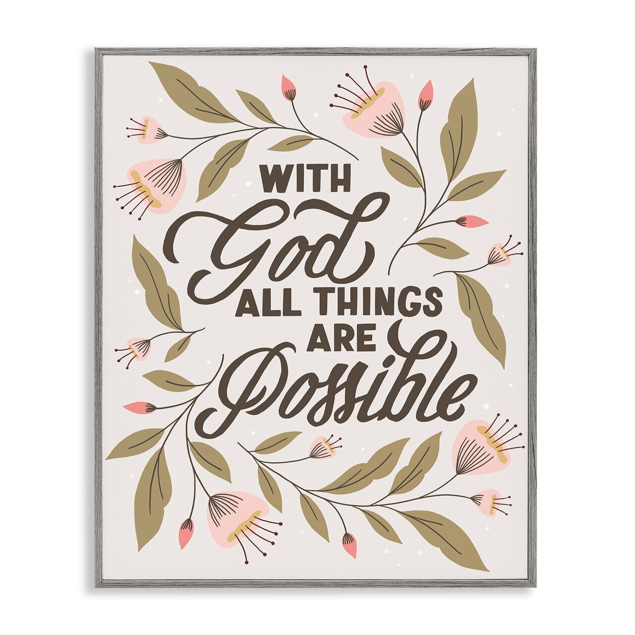 Stupell Industries All Things Possible With God Framed Giclee By Muffin Grayson